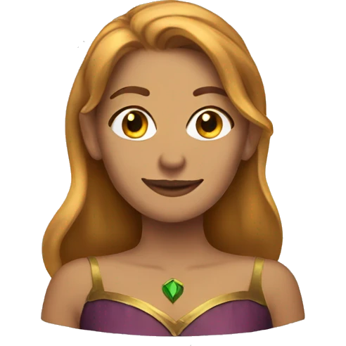 Woman with golden brown hair with elf ears emoji