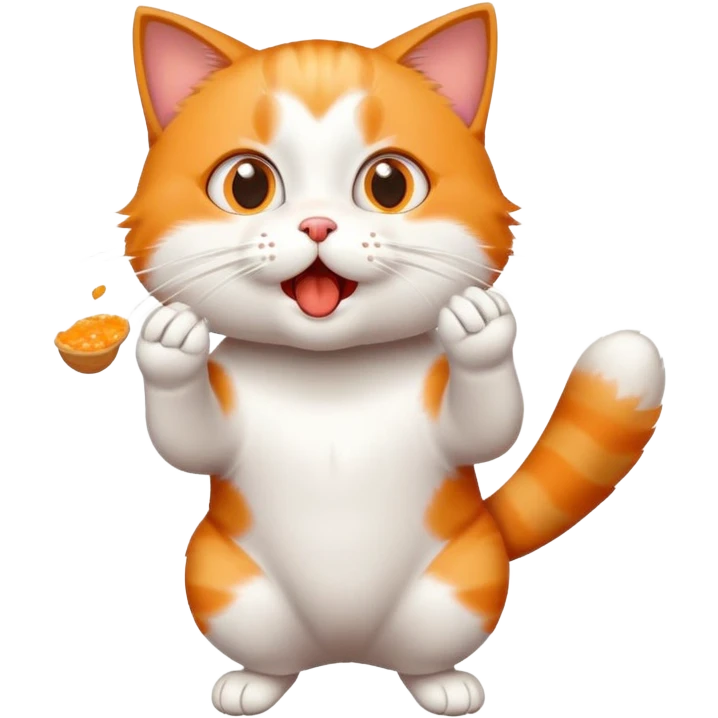 surprised cat dropping food from its mouth emoji