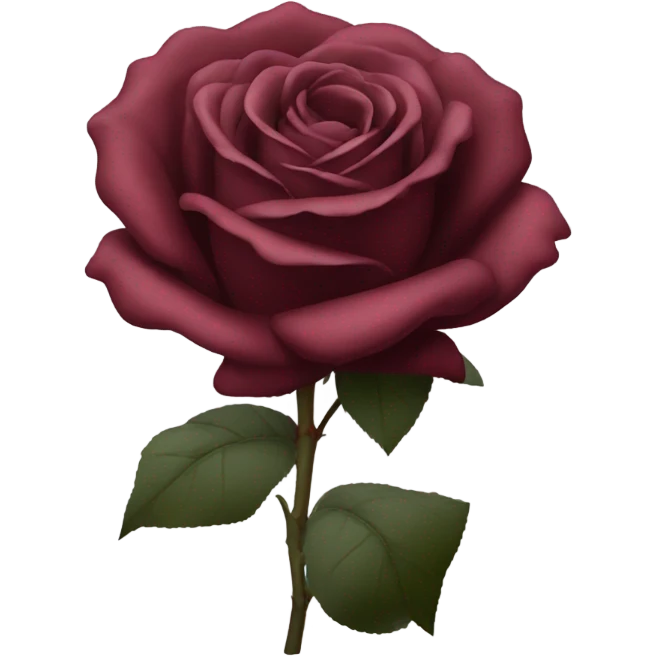 burgundy rose black stem emoji