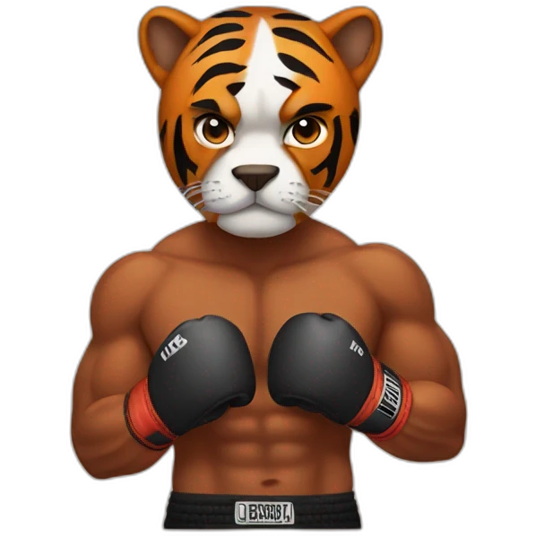 Boxer with tiger power  emoji