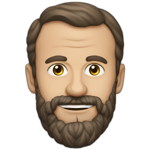 Emanuel Macron avec une barbe emoji