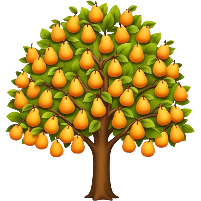 Pear Tree colorful,yaprakları sarı emoji