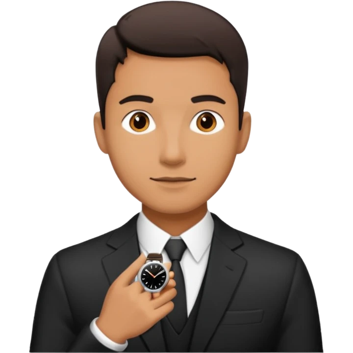 man wearing a black strap watch emoji