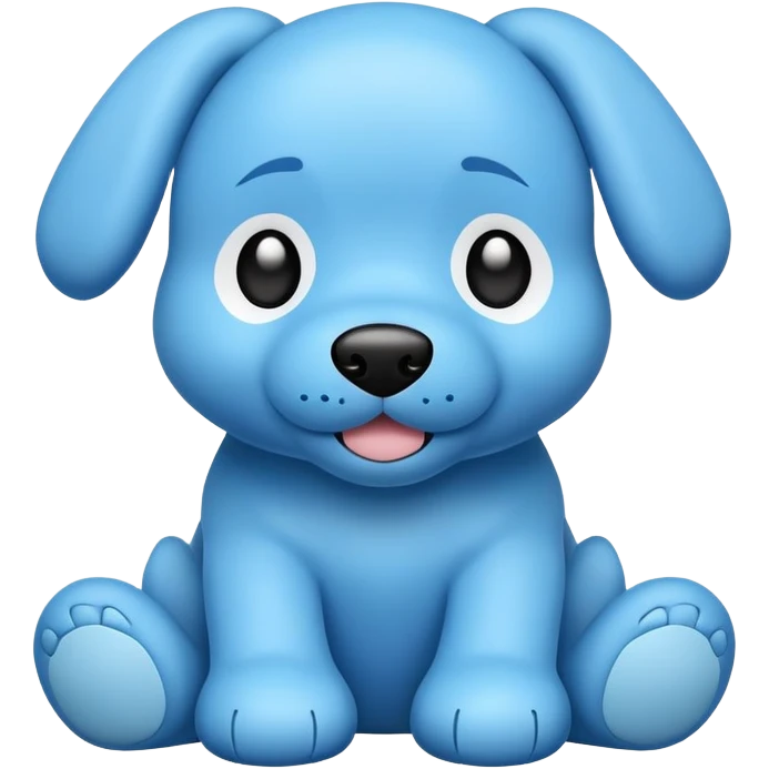 Stuffed blue dog emoji emoji