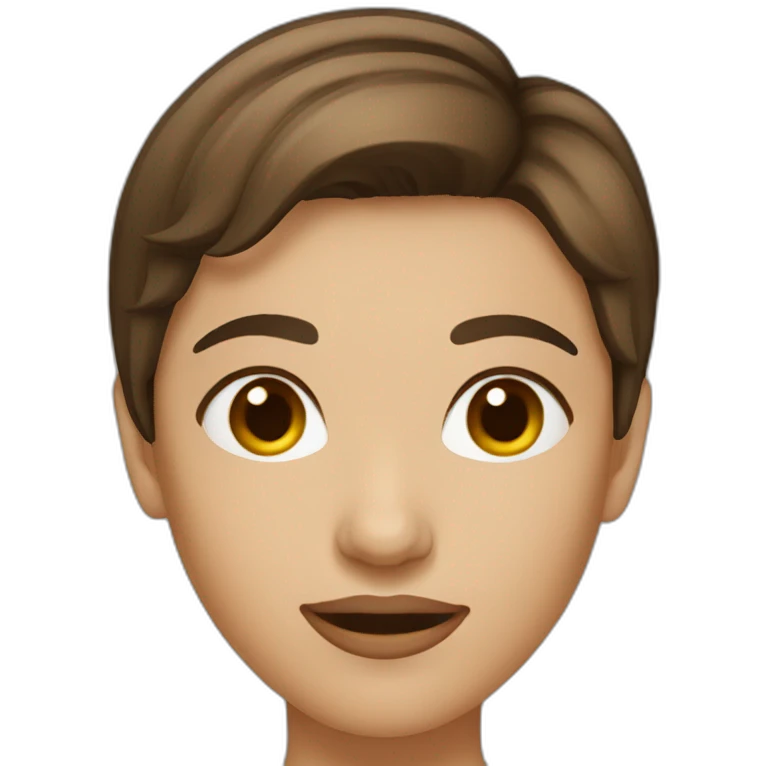 Very short brown hair lady emoji