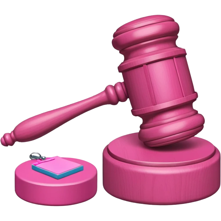 pink gavel and block emoji