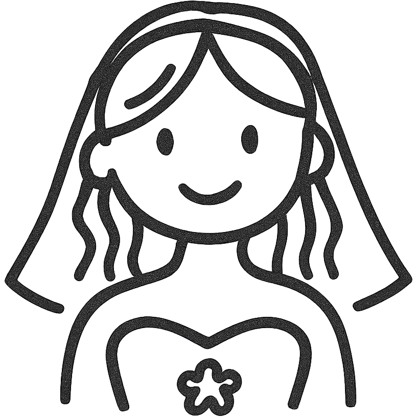 A bride with brown hair emoji