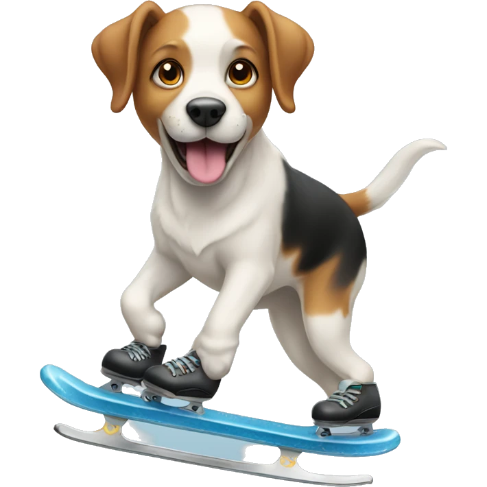 A dog ice skating emoji