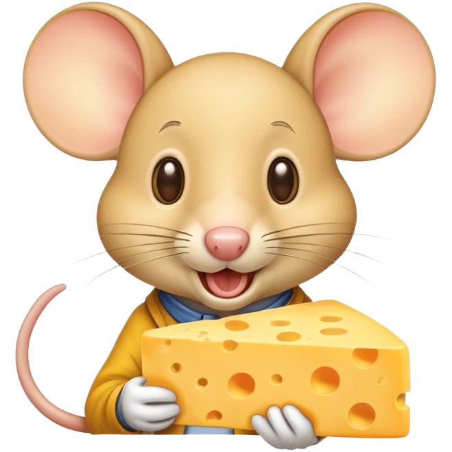 Jerry mouse from Tom and Jerry eating cheese emoji