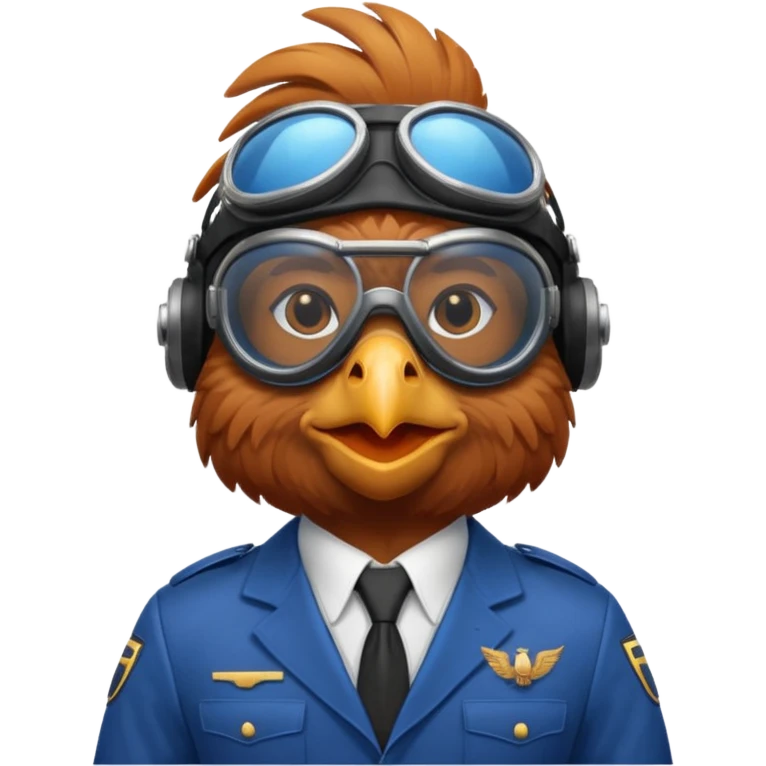 blue suited rooster pilot emoji
