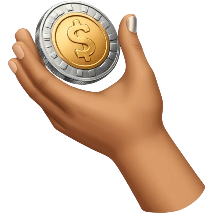 the hand passes coin emoji