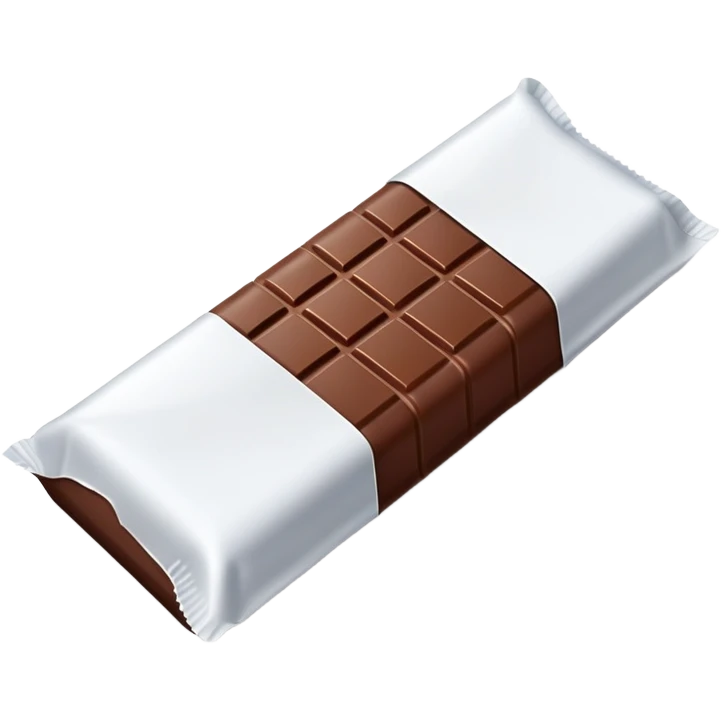 Brown chocolate bar in a white wrapper emoji