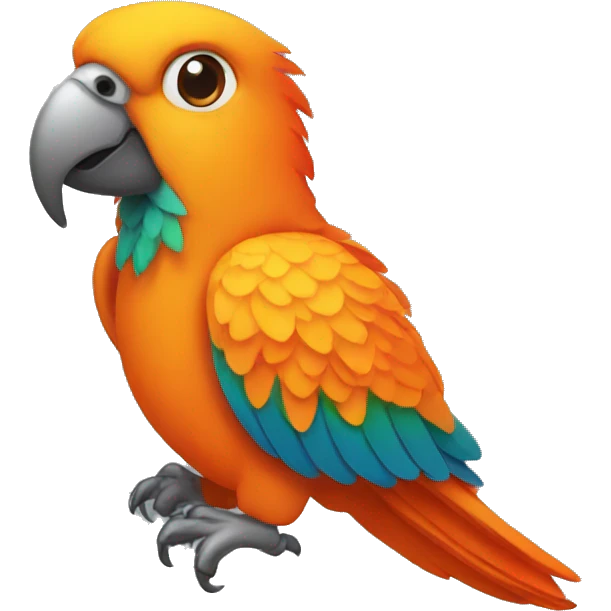 Full Orange parrot emoji
