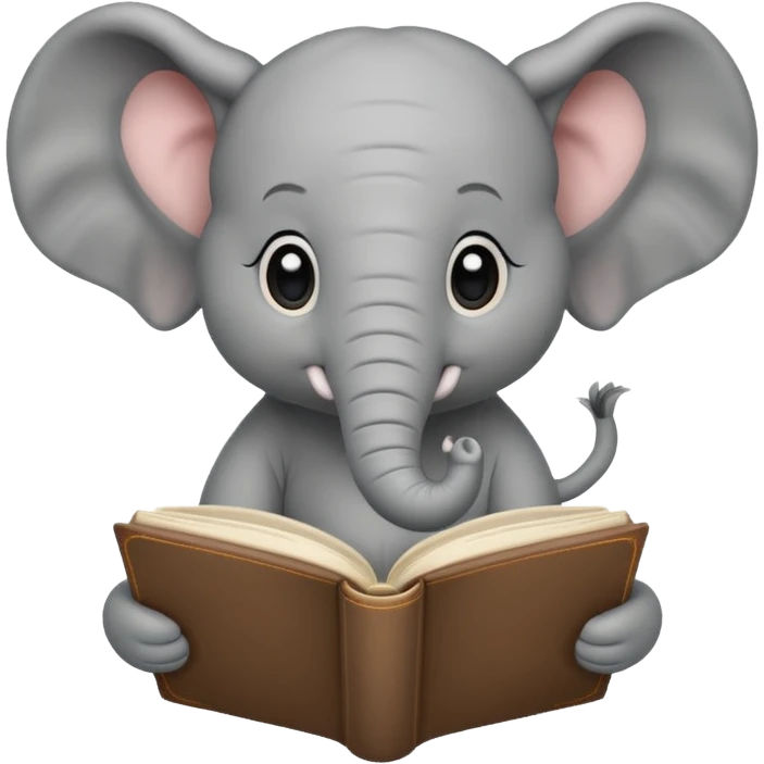 baby elephant with a book emoji