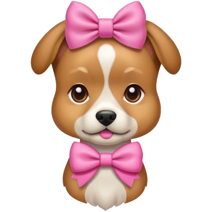 Dog with a pink bow emoji