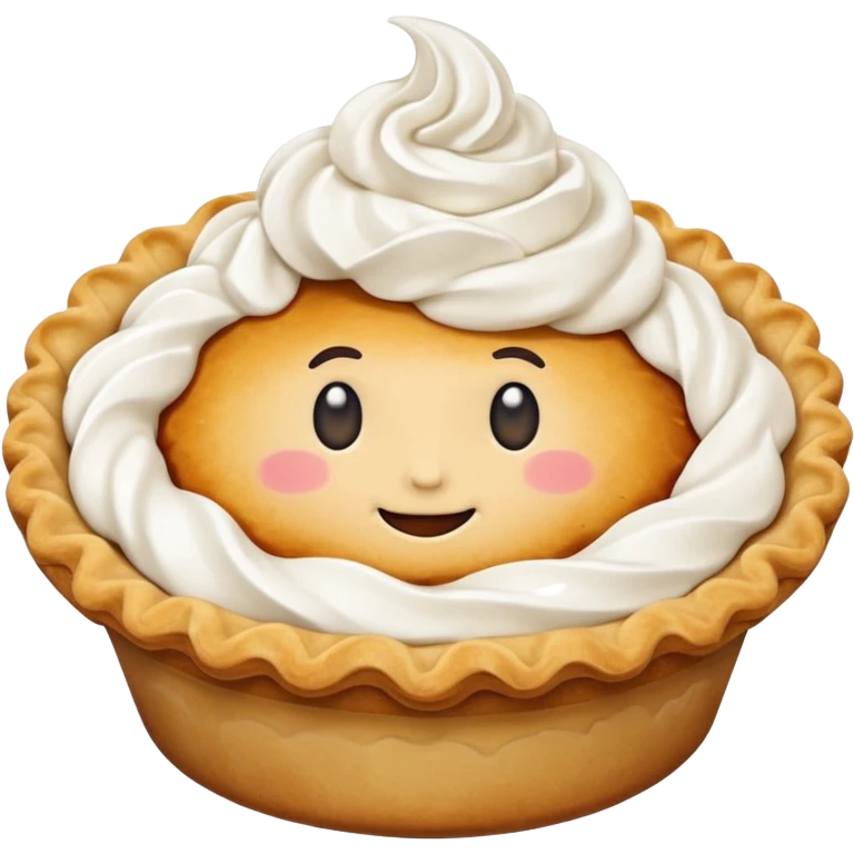 cute pie emoji no face with whipped cream  emoji