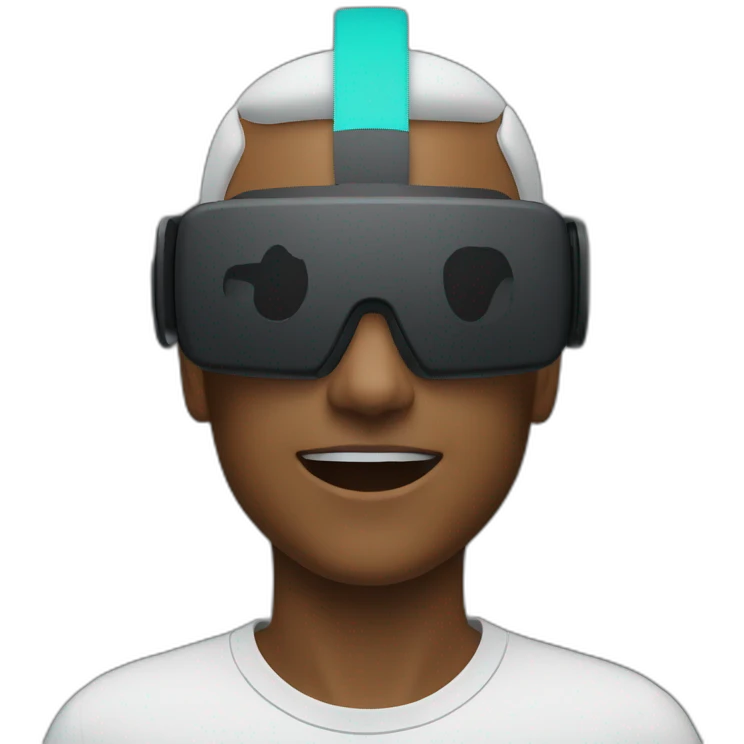 person wearing an Apple Vision Pro VR/AR headset emoji