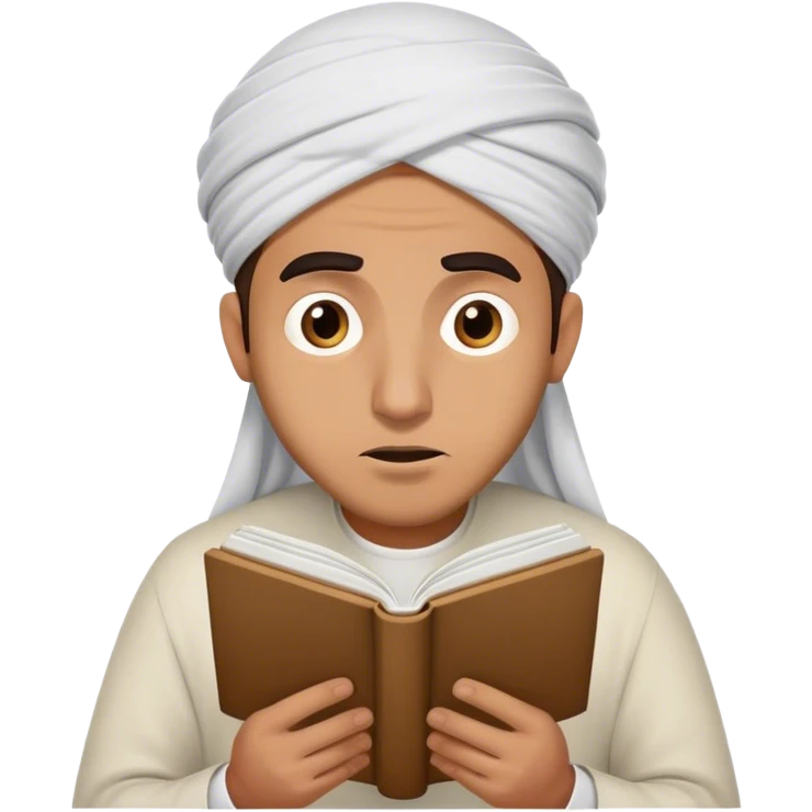 Muslim guy reading with confusion emoji