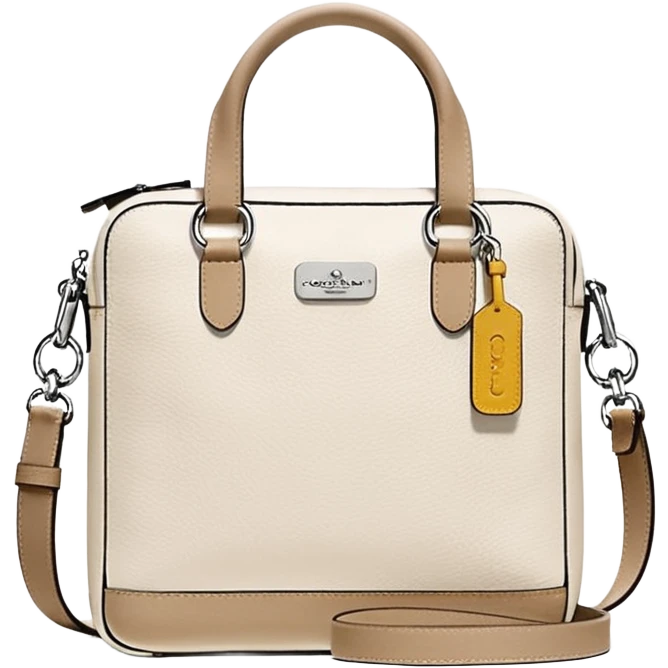 Coach Men Crossbody Bag in Pebbled Leather all white beige rectangle
 emoji