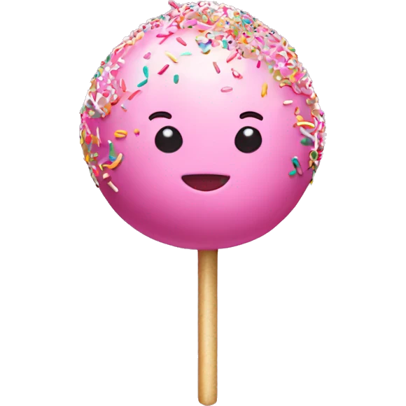 Pink cake pop with sprinkles emoji