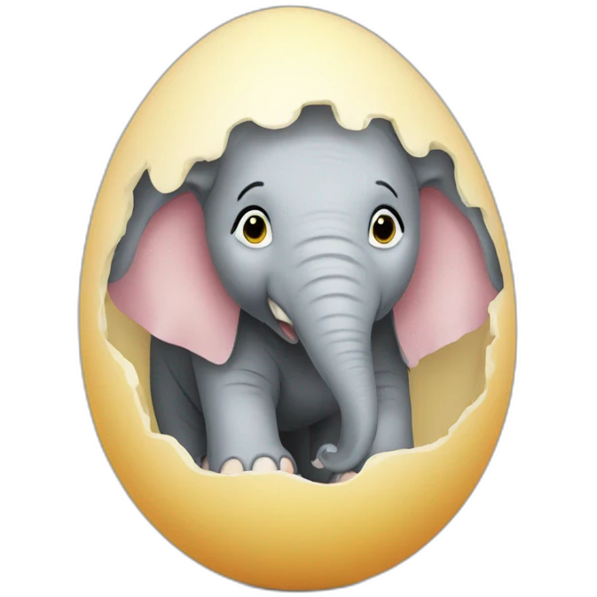 Elephant in egg emoji