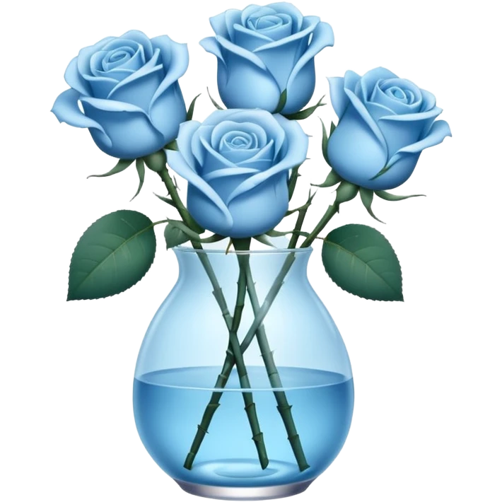 Light blue roses in vase emoji