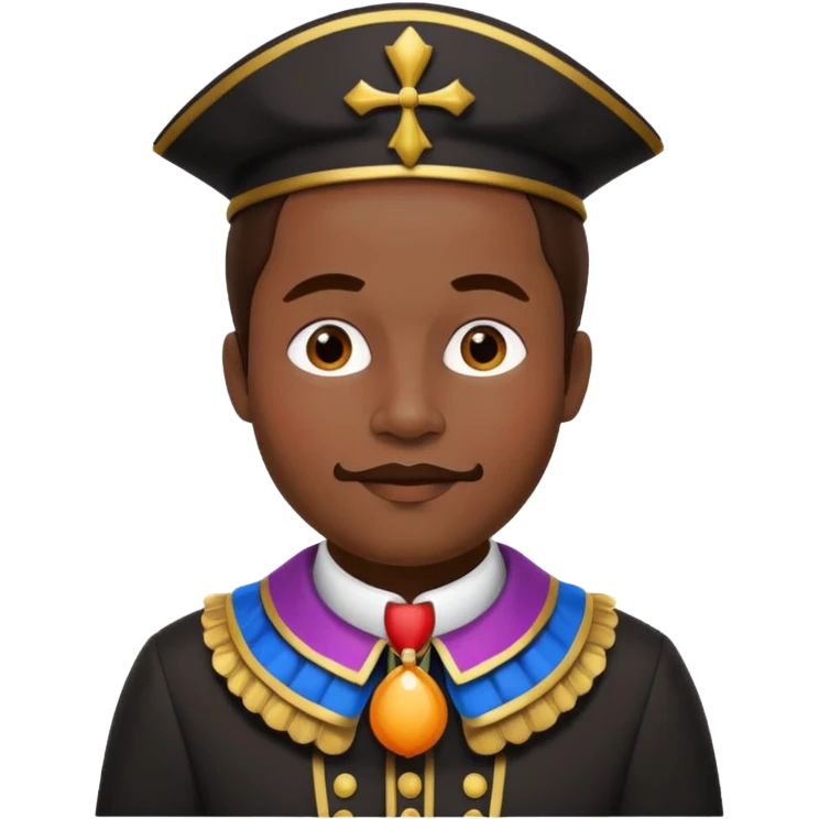 Sinterklaas zijn knecht, zwarte piet met , kraag, Piet pak  emoji