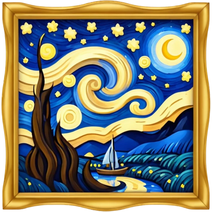 The Starry Night painting frame emoji
