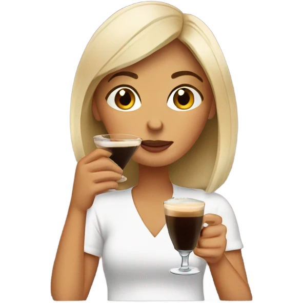 Girl drinking espresso martini emoji