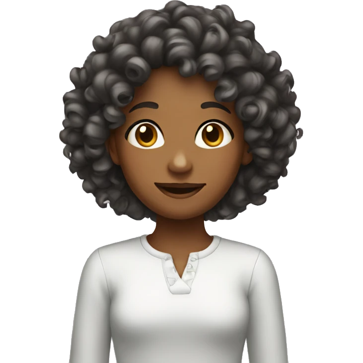 A girl with curly w emoji