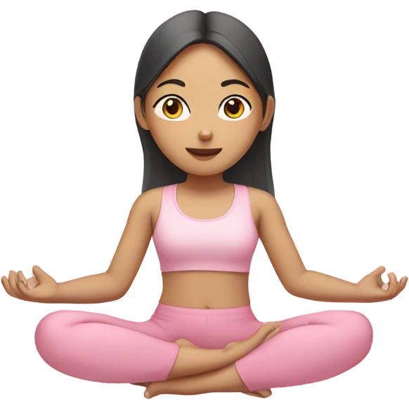 asian yoga girl light pink clothes  emoji
