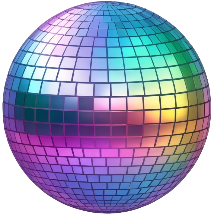 Iridescent big giant glistening glossy sparkly shiny glittery disco ball  emoji