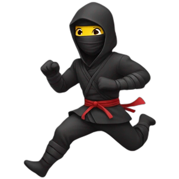Ninja running with love emoji