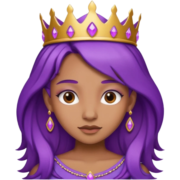 brown princess with purple  hair emoji