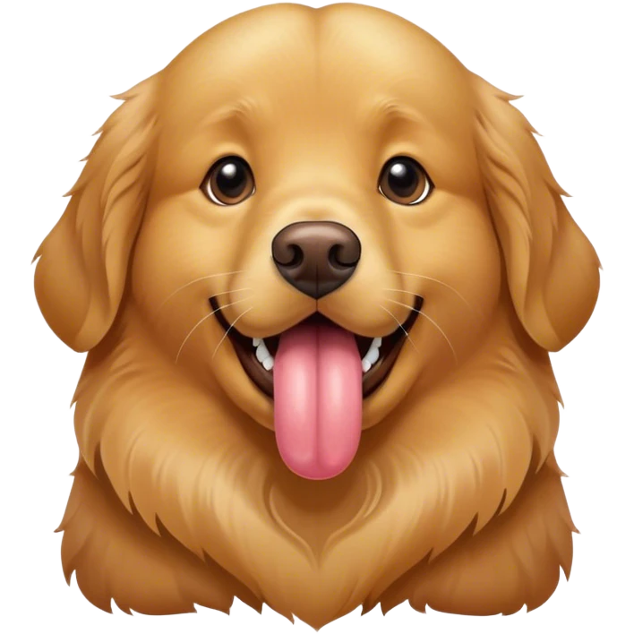Golden retriever dog with moles on tongue emoji