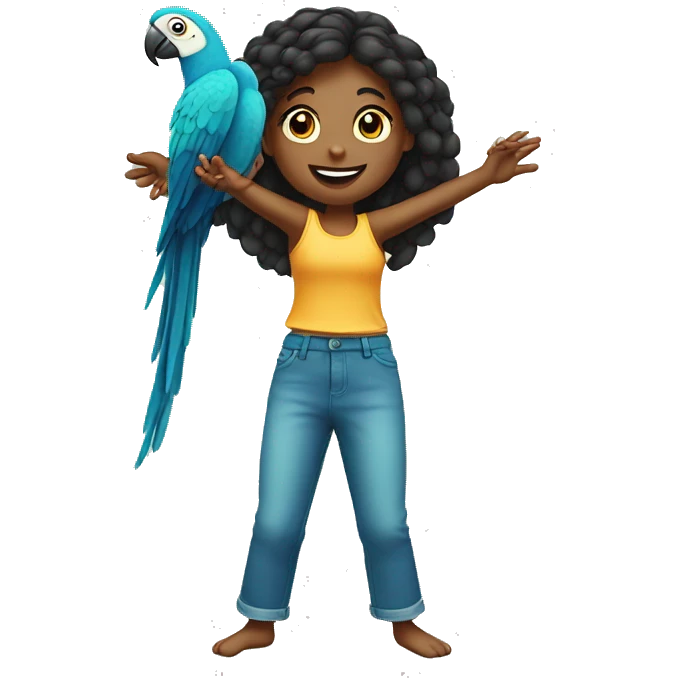 girl with parrot on her feet whilst doing a handstand emoji