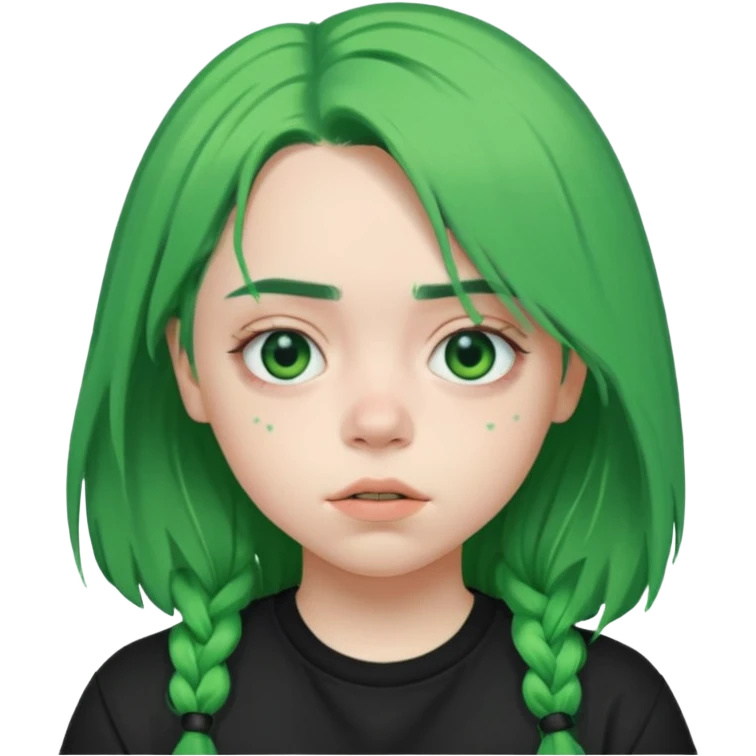 Billie Eilish green hair emoji