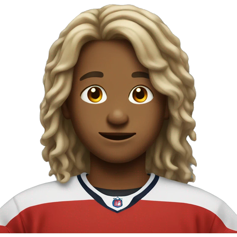 9 year old boy with long hockey hair emoji