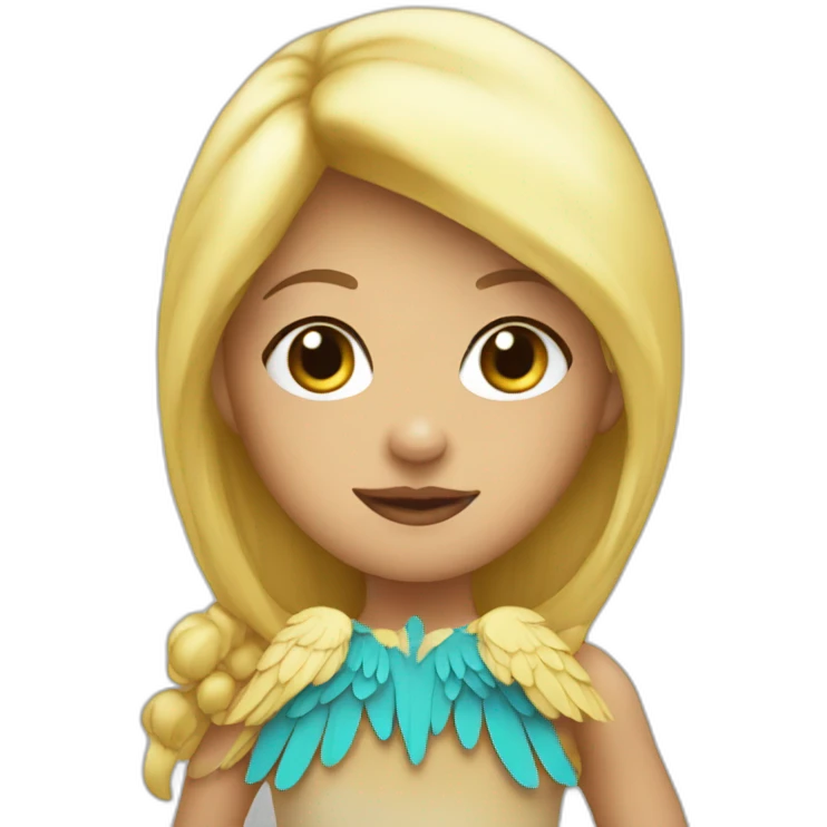 little blonde in a bird costume emoji
