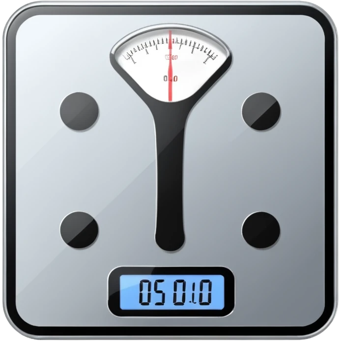 Digital weight scale with 0:00 on it emoji