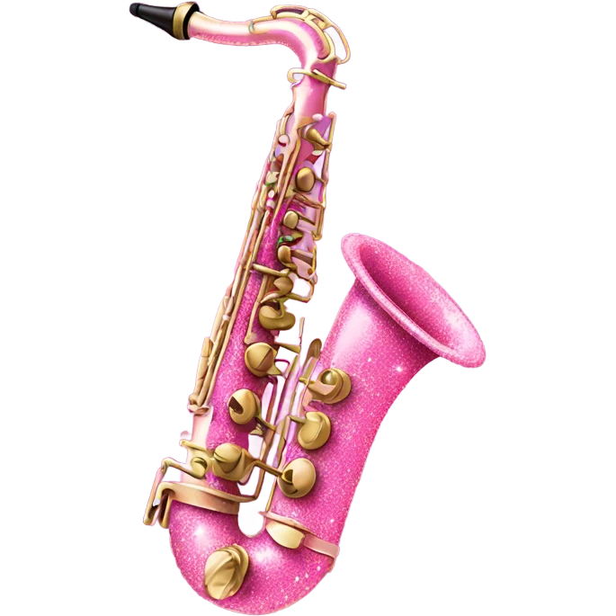 Pink saxophone with glitter  emoji