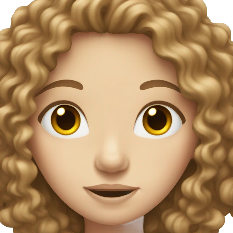 pale girl with long brown curly hair emoji