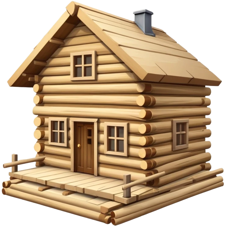 under construction log house emoji