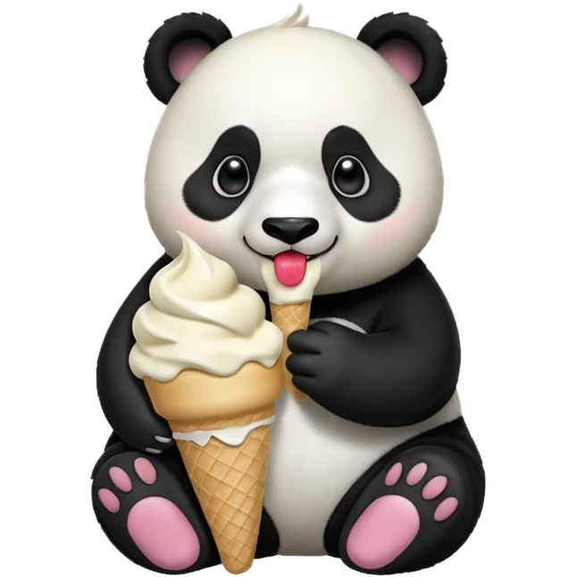 Panda eating ice cream emoji