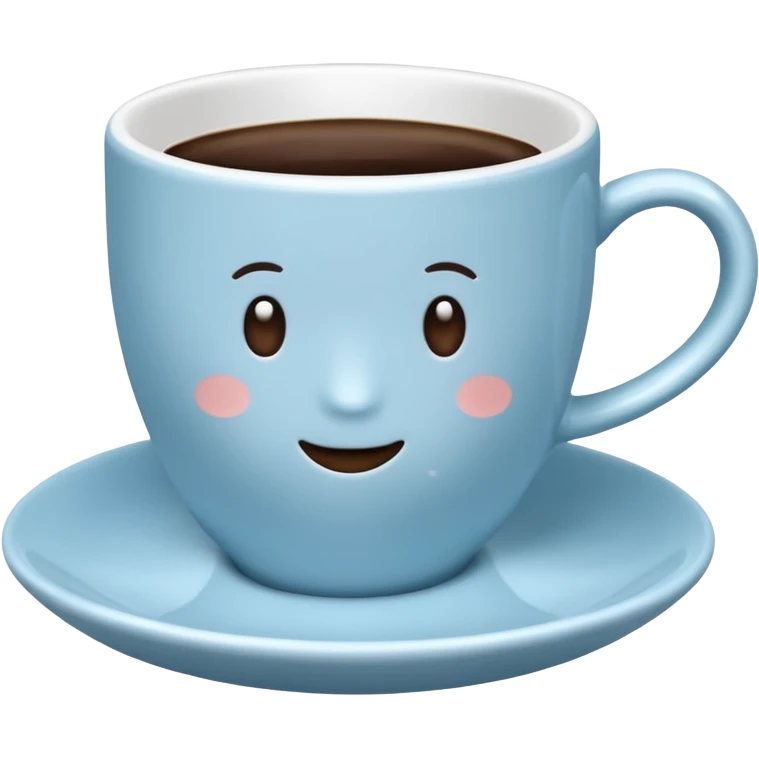 coffee cup and saucer in the colour light blue emoji