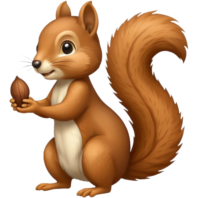 Thin and tall squirrel with nut emoji