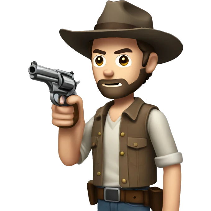 Rick Grimes holding a revolver emoji