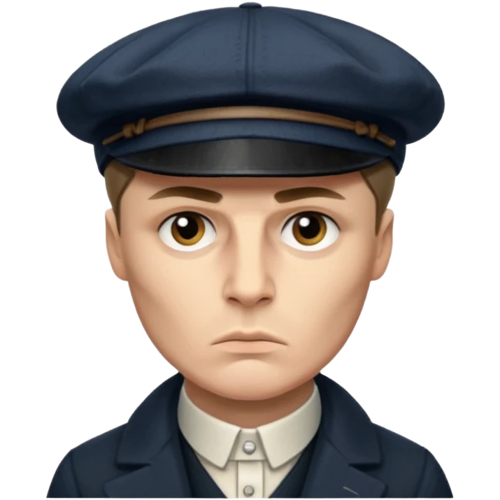 Tommy Shelby make his face exact  with his signature hat  emoji