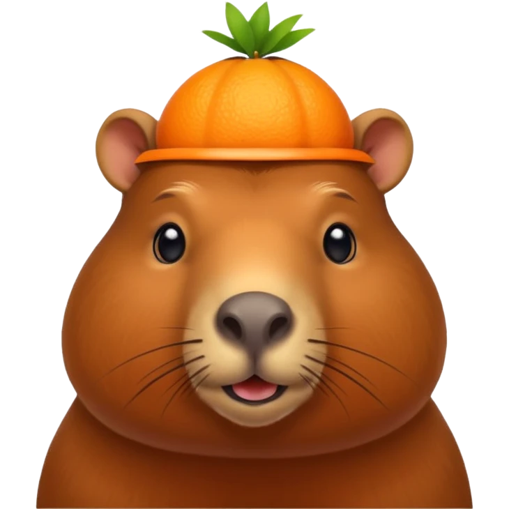 
capybara with orange on head emoji