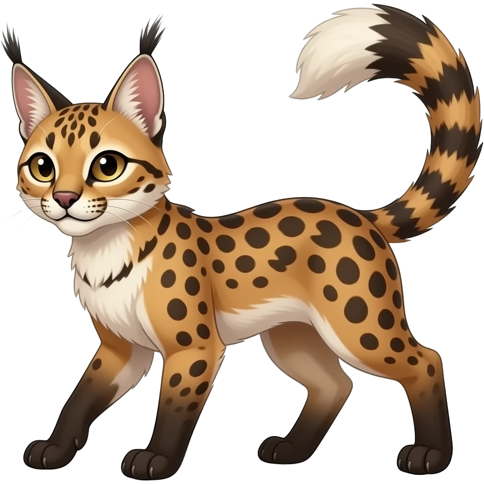 Cacomistle-tanuki-oncilla-caracal-animal-hybrid (full body) emoji